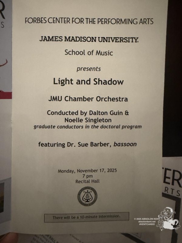 JMU Chamber Orchestra Presents “Light and Shadow” 